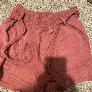 Abercrombie and Fitch Red Paper Bag Shorts